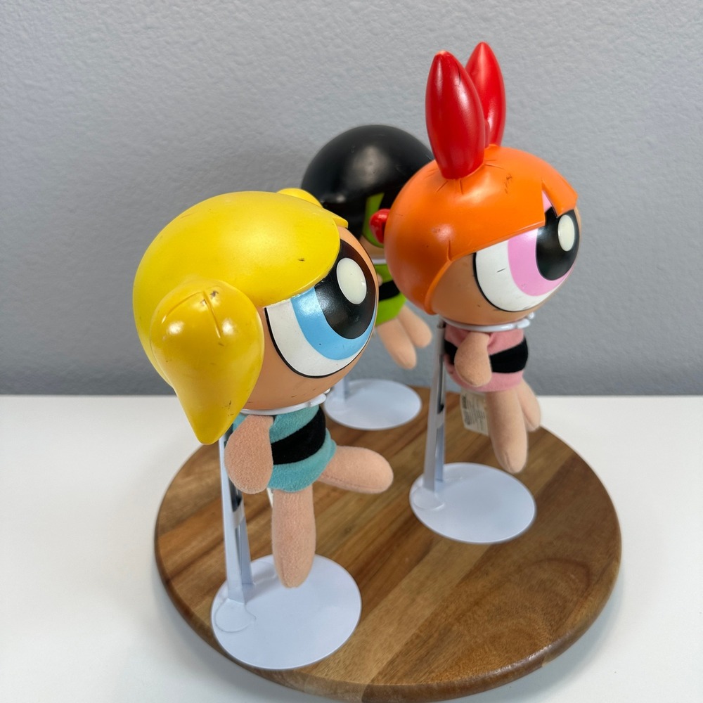 VTG Powerpuff Girls Super Sound Plush Hard Head Doll Blossom Bubbles Buttercup - Picture 4 of 15